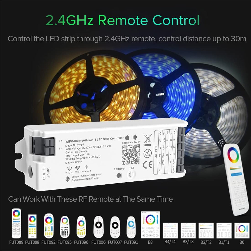 Alexa SPI LED Controller WiFi APP + RF Remote Control - 2 Output