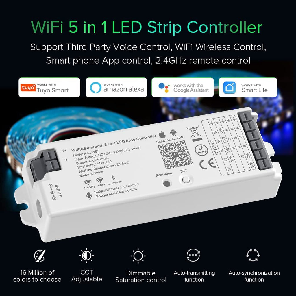 SPI WiFi LED Controller With RF Remote Control Voice Control