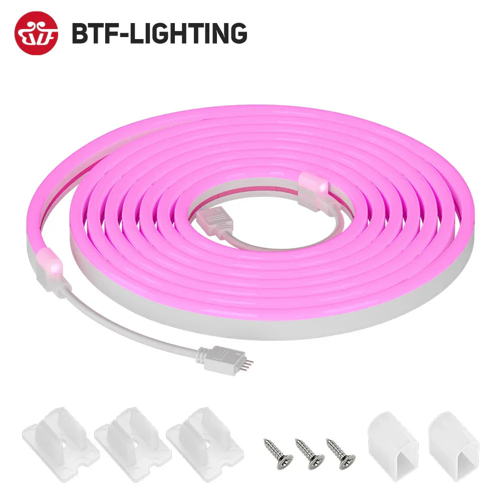 Side Emitting T0615 RGB Neon Light 108LEDs/M Flexible Uniform IP67 Waterproof Silicone Full Color DC 24V