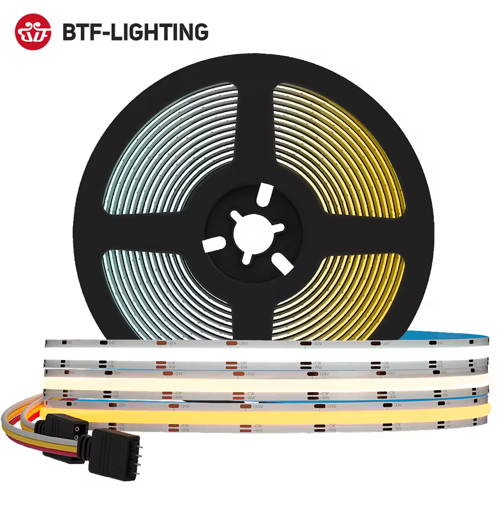 FCOB CCT 640LEDs Light Strip Tunable 3000K-6000K CRI 90+ High Density Flexible Dimmable 10mm