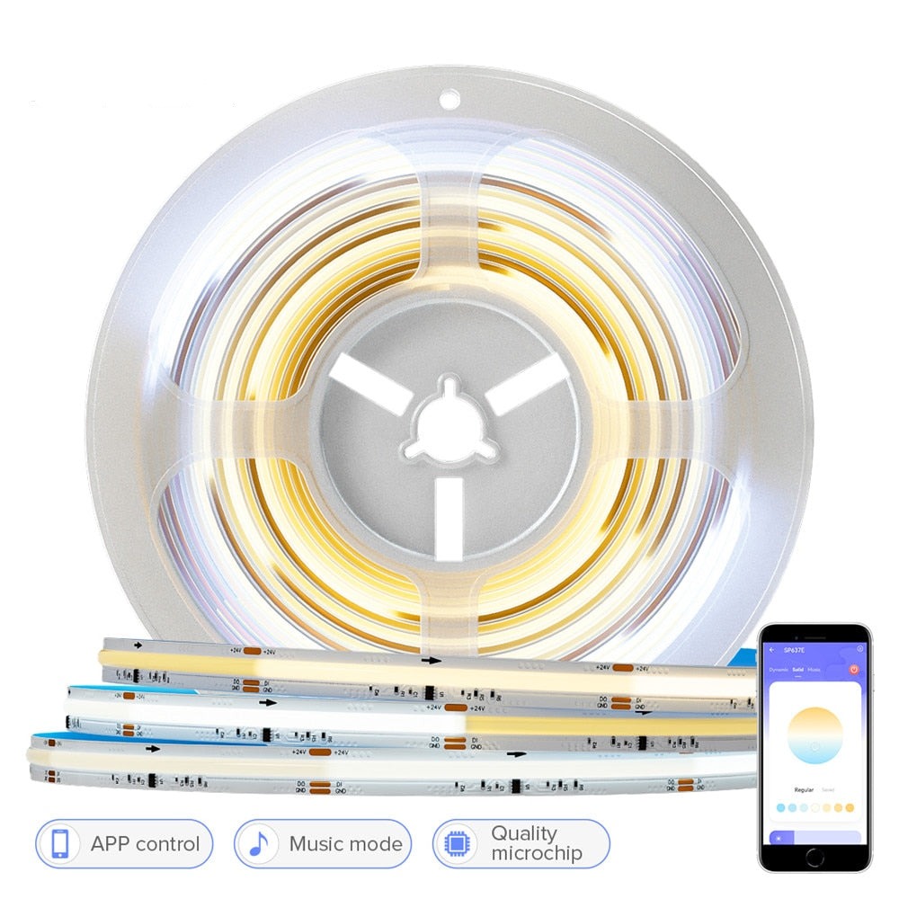 FCOB CCT IC LED Light Strip WS2811 Addressable 576LEDs 3000K-6000K 10mm DC24V Flexible High Density