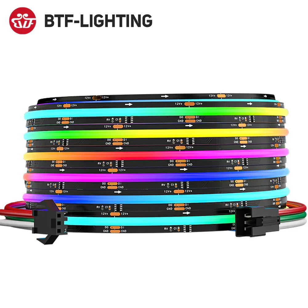 DC12V 24V FCOB SPI RGBIC LED Strip Light 576LEDs WS2811 Addressable Dream Color High Flexible RA90