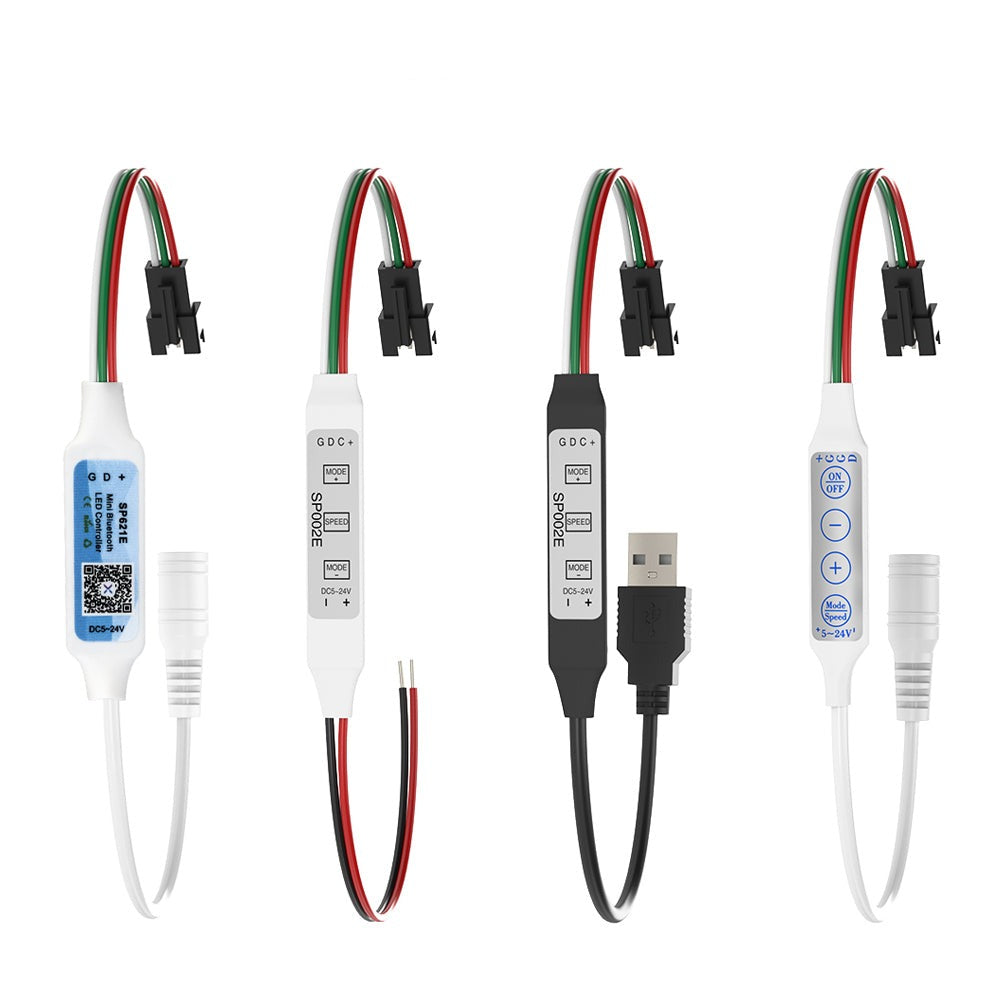 Mini WS2812B WS2811 Controller for Pixel LED Strip Light USB 3 4 Key SP621E Music Bluetooth APP DC5V-24V