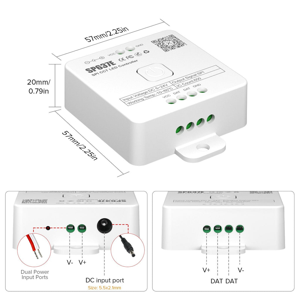 SP636E-SP639E Controller SPI FCOB WS2812B RGB SK6812 WS2814 RGBW Bluet –  BTF-LIGHTING