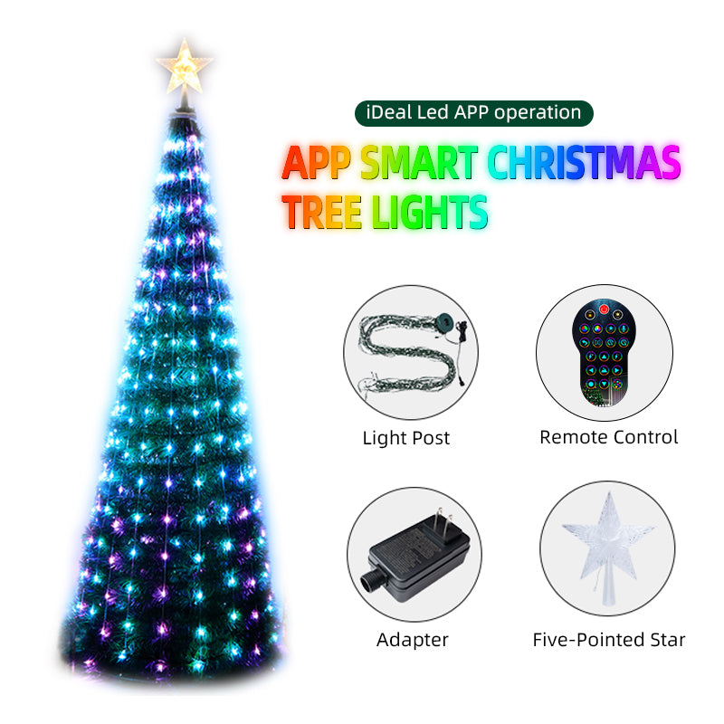 2 in 1 Satr Christmas Tree Topper With String Light,Smart App & Remote  Control, USB Plug in, 10 Meter 